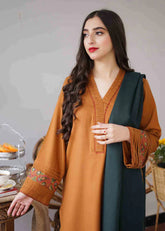 Kp500-3PC Dhanak suit with Embroidered Dhanak Shawll
